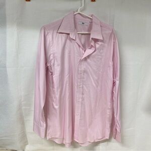 Uniqlo Light Pink Button Up Shirt Medium Long Sleeve Oxford